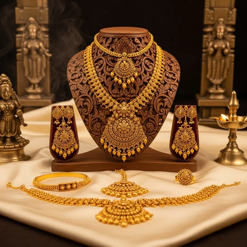 Full bridal jewellery set with kundan stones